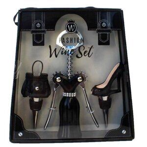 New Black Fashion Wine Bottle Opener Wine Opener Kit Set Mothers Day Gift Purse